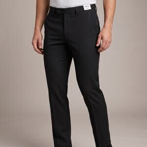 J.M. Haggar Men's Dress Pants Slim Fit Black Flat Front Stretch 29x32